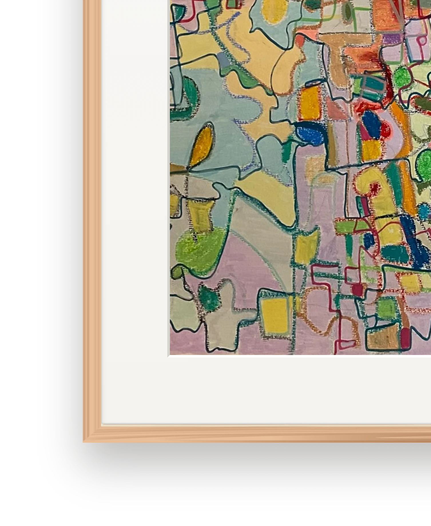 Frame and passepartout detail of Cartographic Bloom