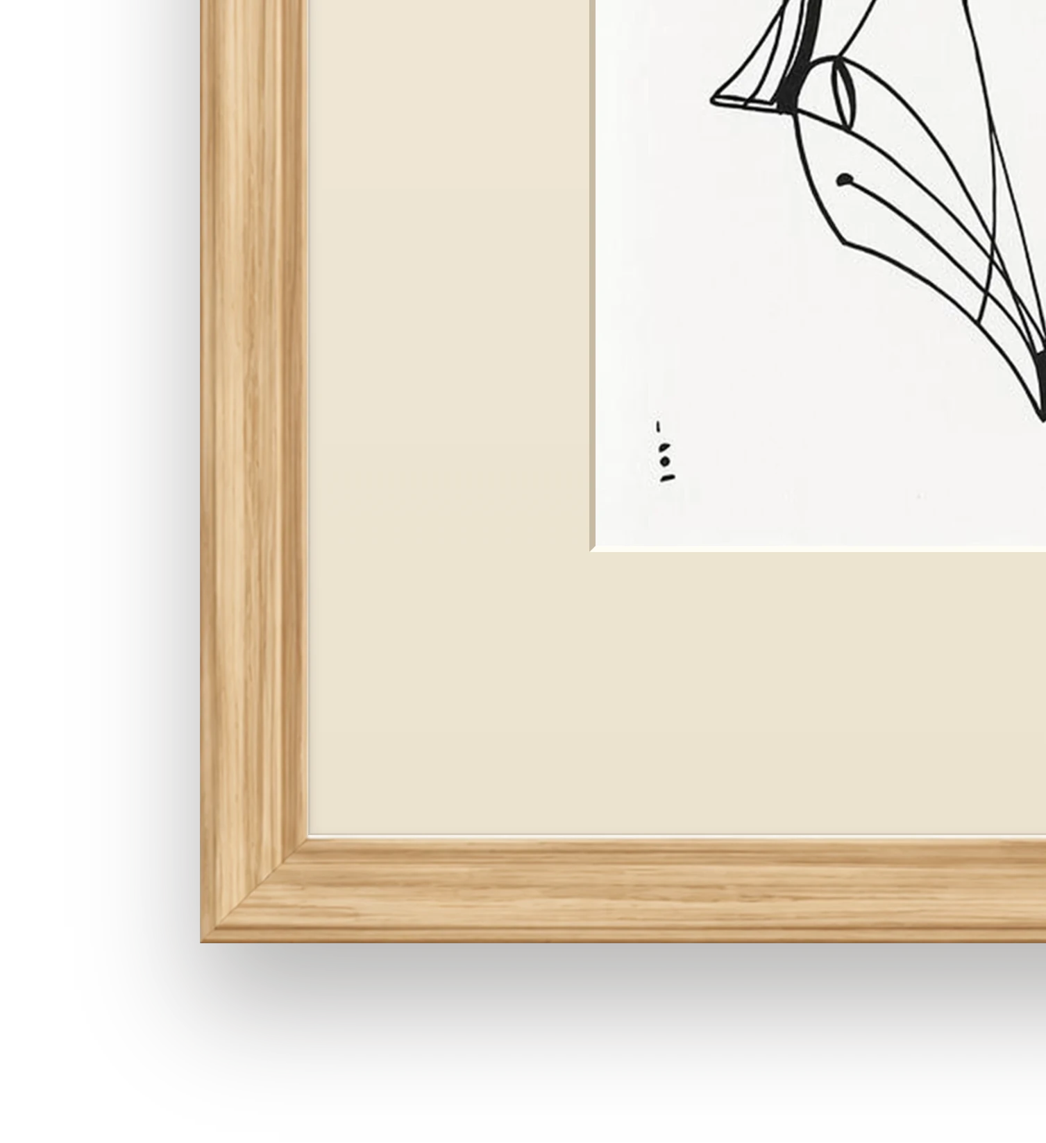 Frame and passepartout detail of Folded Flight