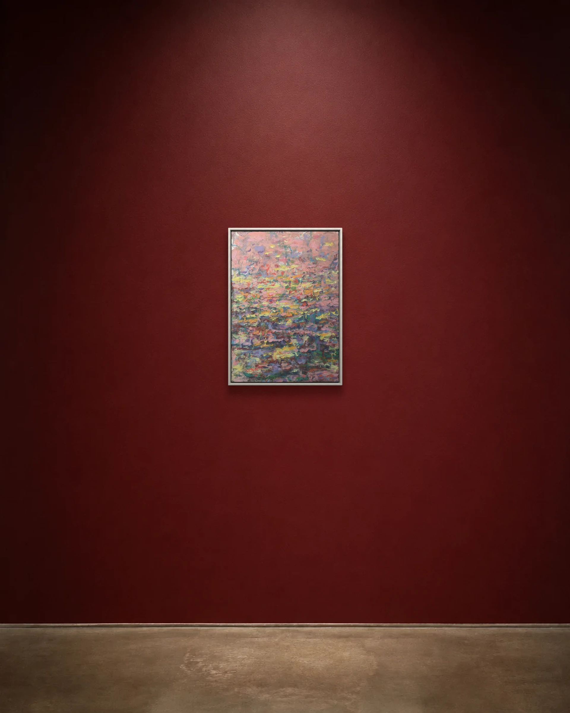 Second Nature shown framed on a burgundy wall