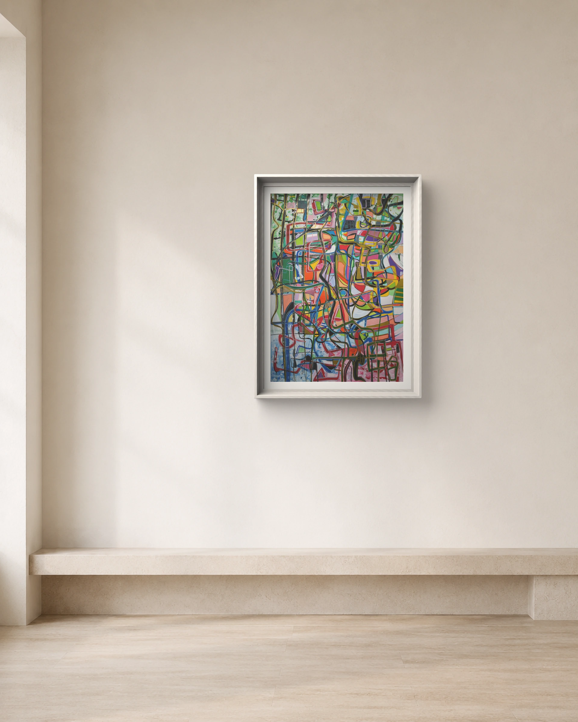 Color Grid Current shown framed on a neutral collector wall