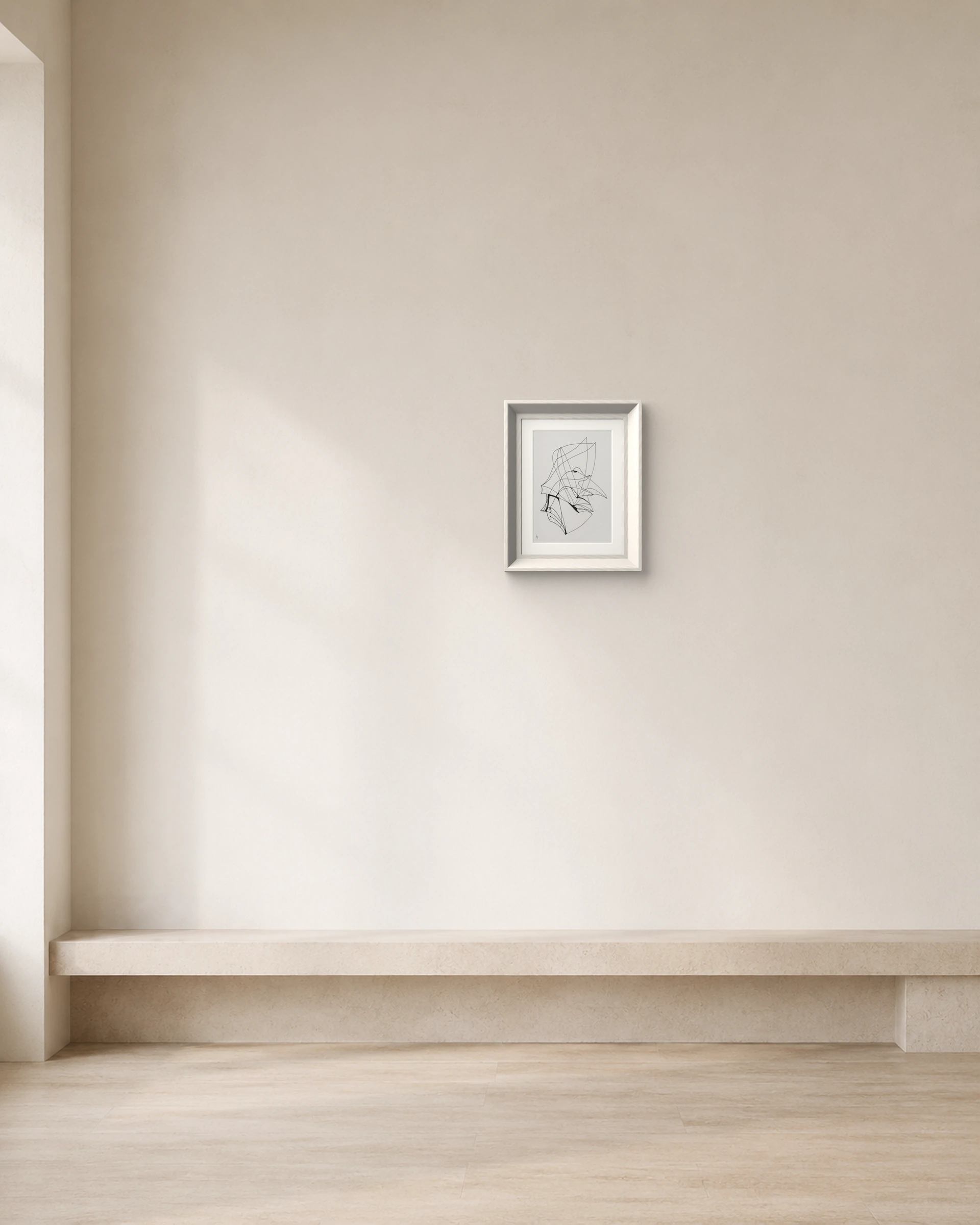 Folded Flight shown framed on a neutral collector wall