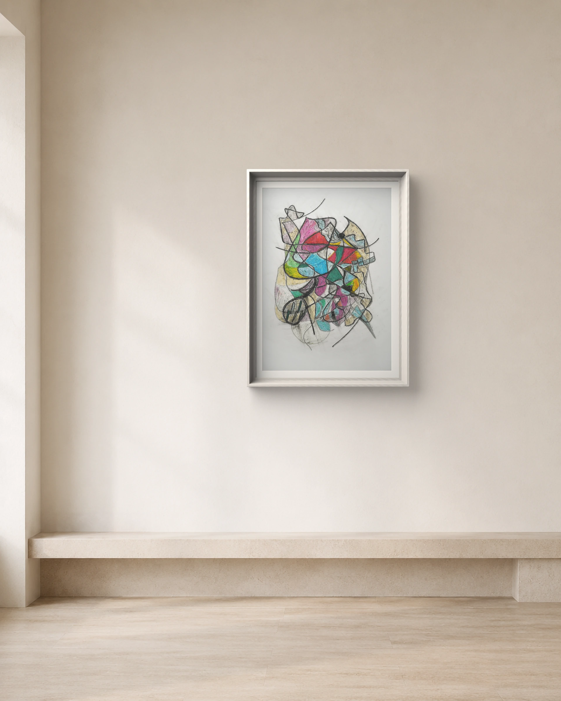 Folding Signal shown framed on a neutral collector wall